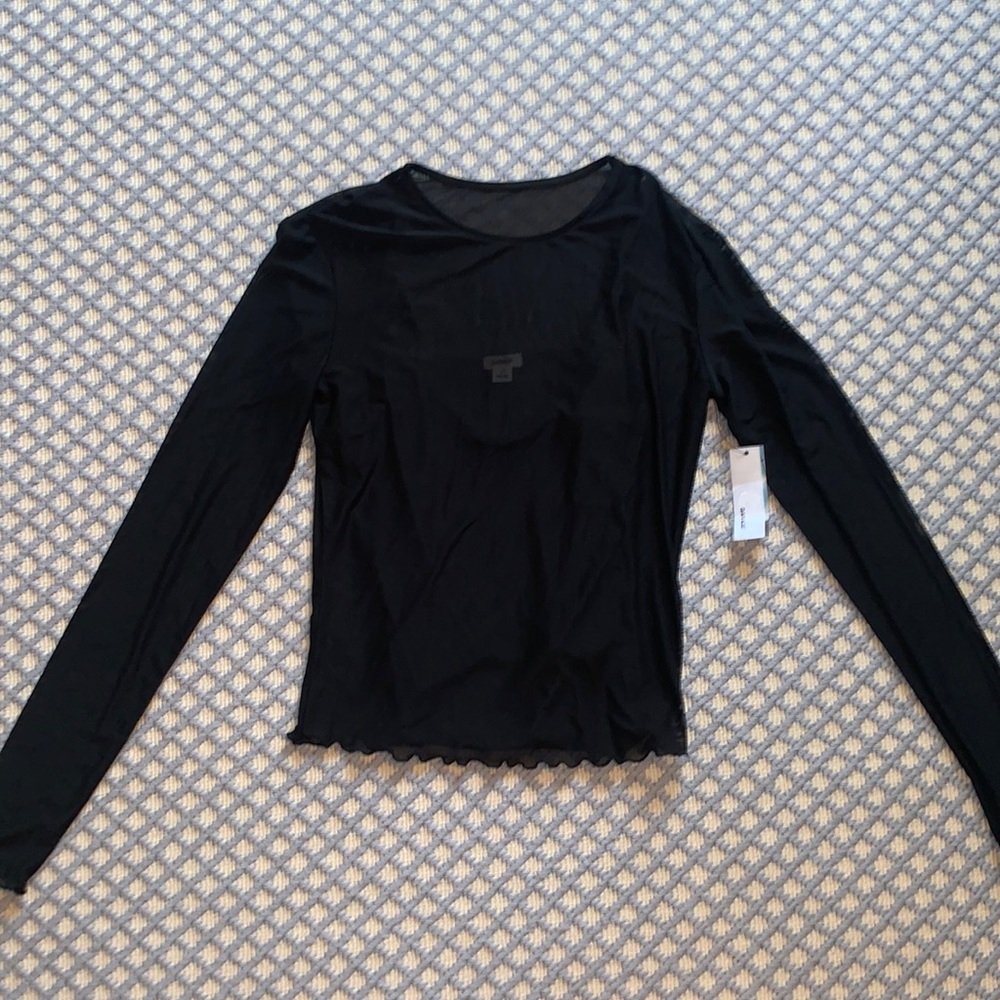 Brand new black mesh top with lined tank underneath from Garage in size Small